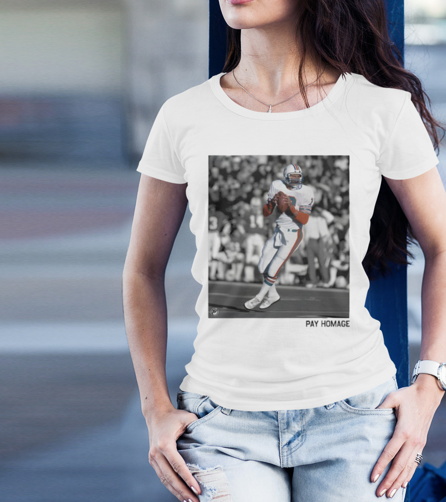 Miami Dolphins Dan Marino Ash Retro Football Legend T-Shirt