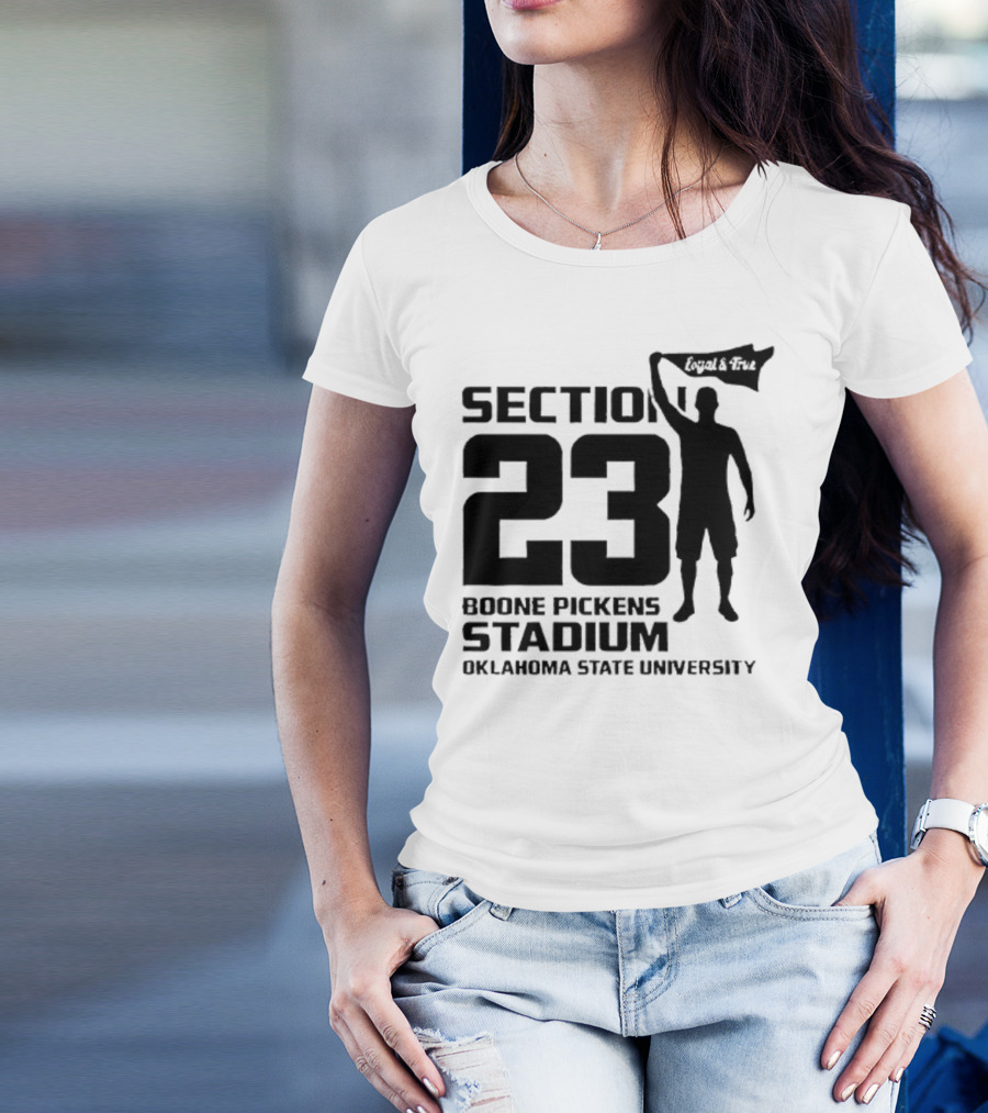 Section 23 Boone Pickens Stadium Oklahoma State University Pistol Pete T-Shirt
