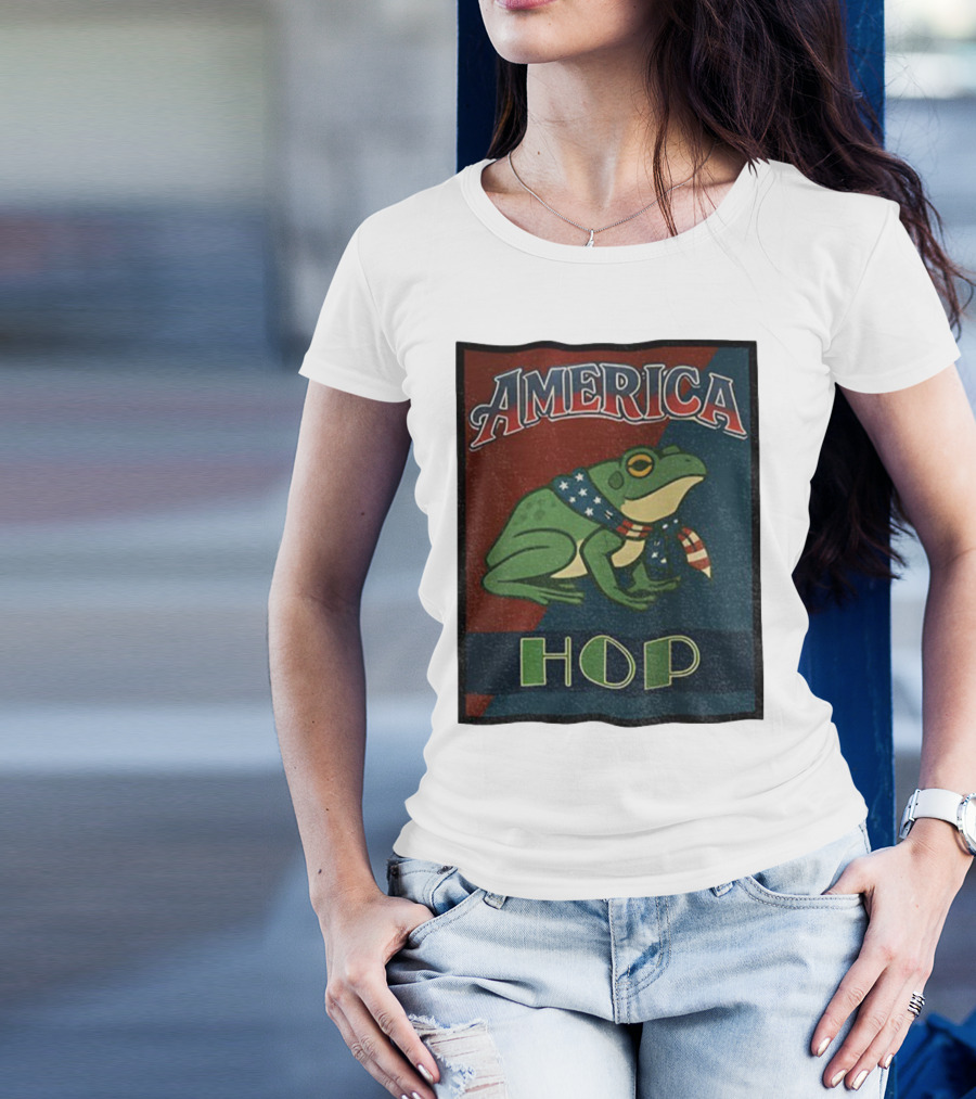 America Frog HOP Patriotic Protest Portland T-Shirt