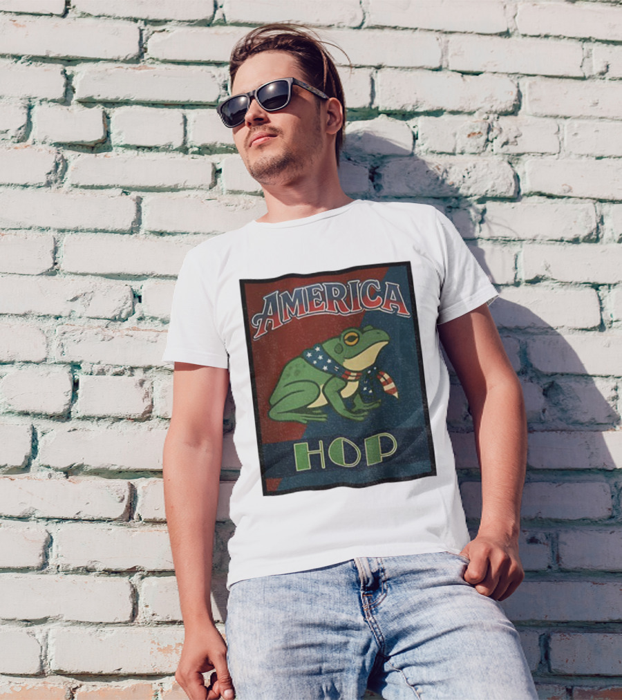 America Frog HOP Patriotic Protest Portland T-Shirt