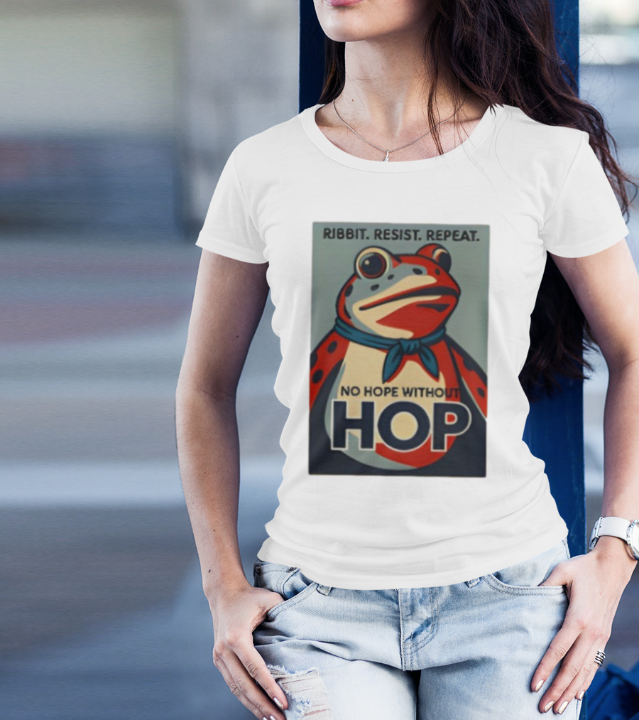Ribbit Resist Repeat No Hope Without Hop Portland Frog T-Shirt