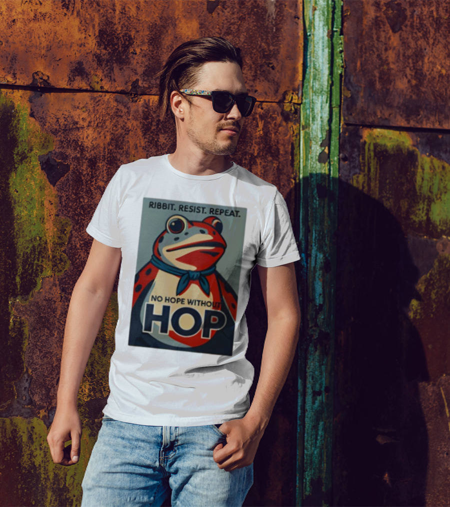 Ribbit Resist Repeat No Hope Without Hop Portland Frog T-Shirt