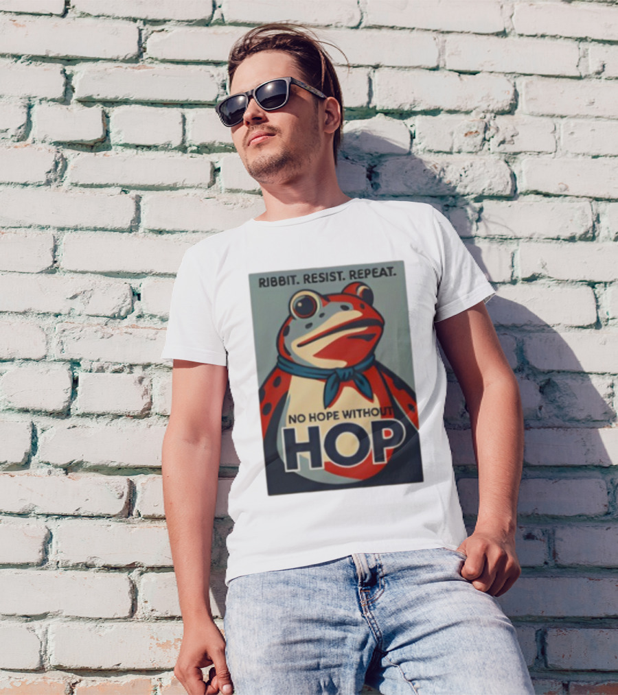 Ribbit Resist Repeat No Hope Without Hop Portland Frog T-Shirt