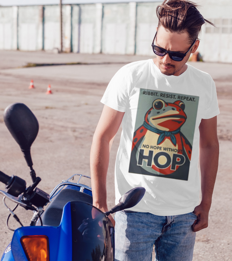 Ribbit Resist Repeat No Hope Without Hop Portland Frog T-Shirt