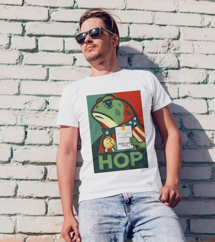 Hop Portland Frog Viral Meme Nobel Peace Prize Political Funny T-Shirt