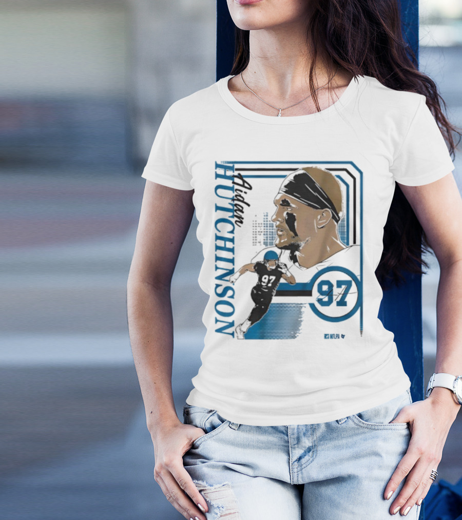 Aidan Hutchinson Signature Collage 97 Athlete Portrait T-Shirt