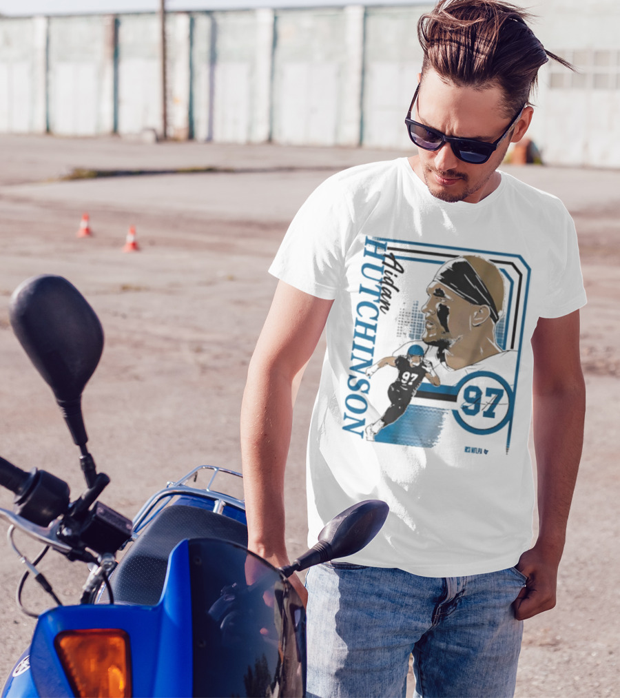 Aidan Hutchinson Signature Collage 97 Athlete Portrait T-Shirt