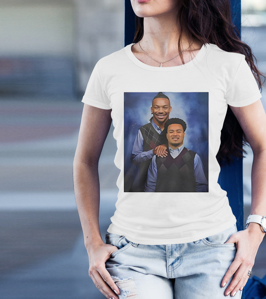 Bijan Robinson Tyler Allgeier Stepbrother Portrait Parody T-Shirt