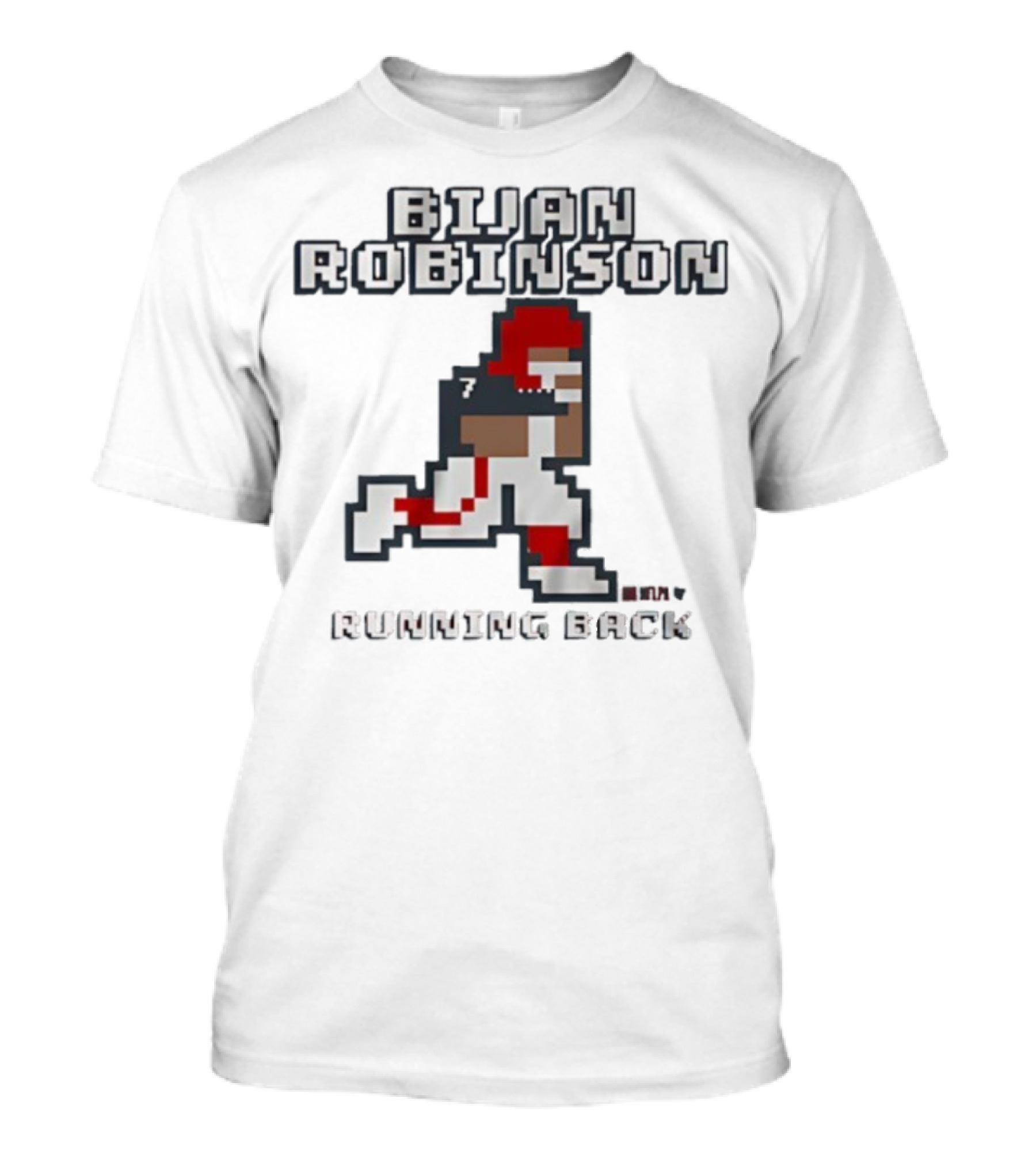 Bijan Robinson Running Back Pixel Art Retro Style T-Shirt