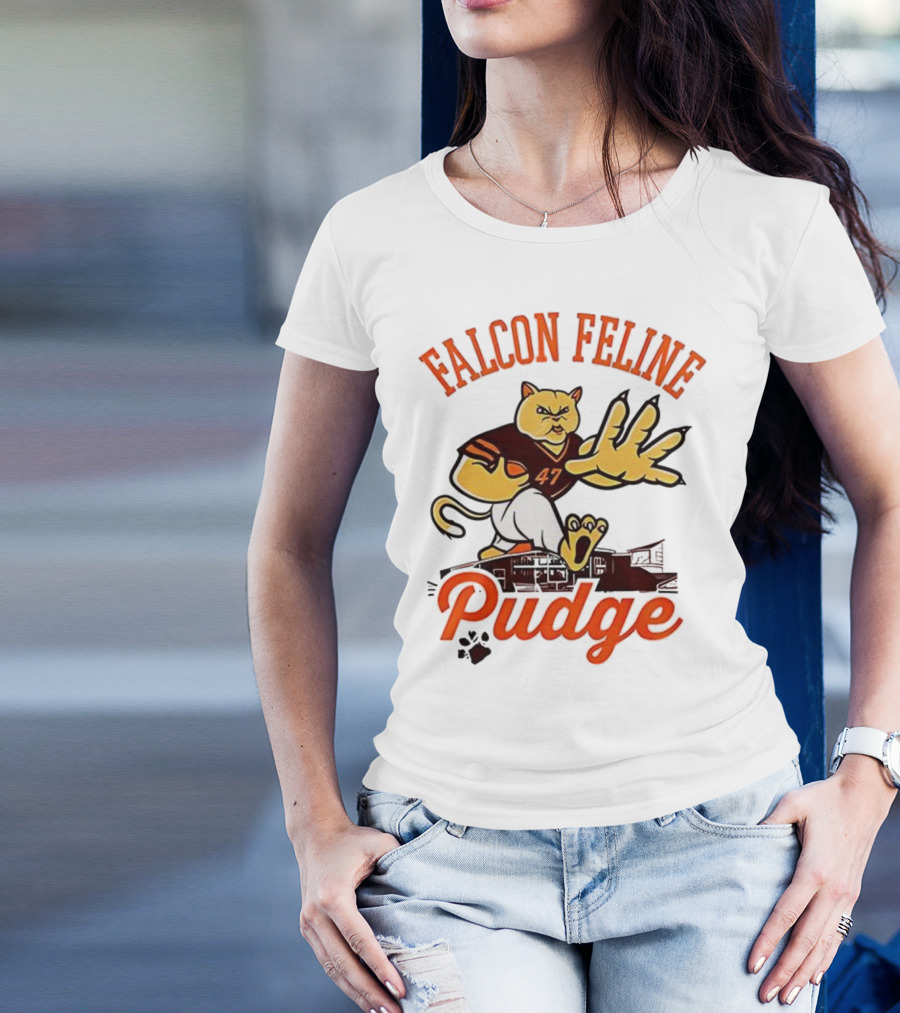 Falcon Feline Pudge 47 Football T-Shirt