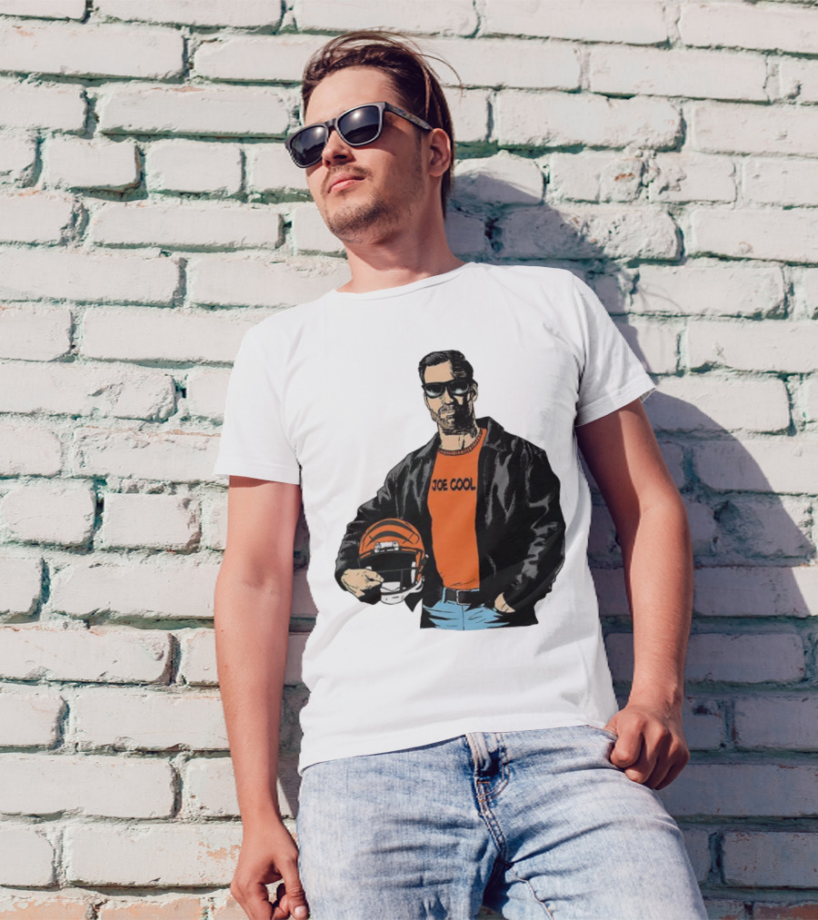 Joe Cool Cincinnati Bengals NFL Vintage Joe Burrow Helmet T-Shirt