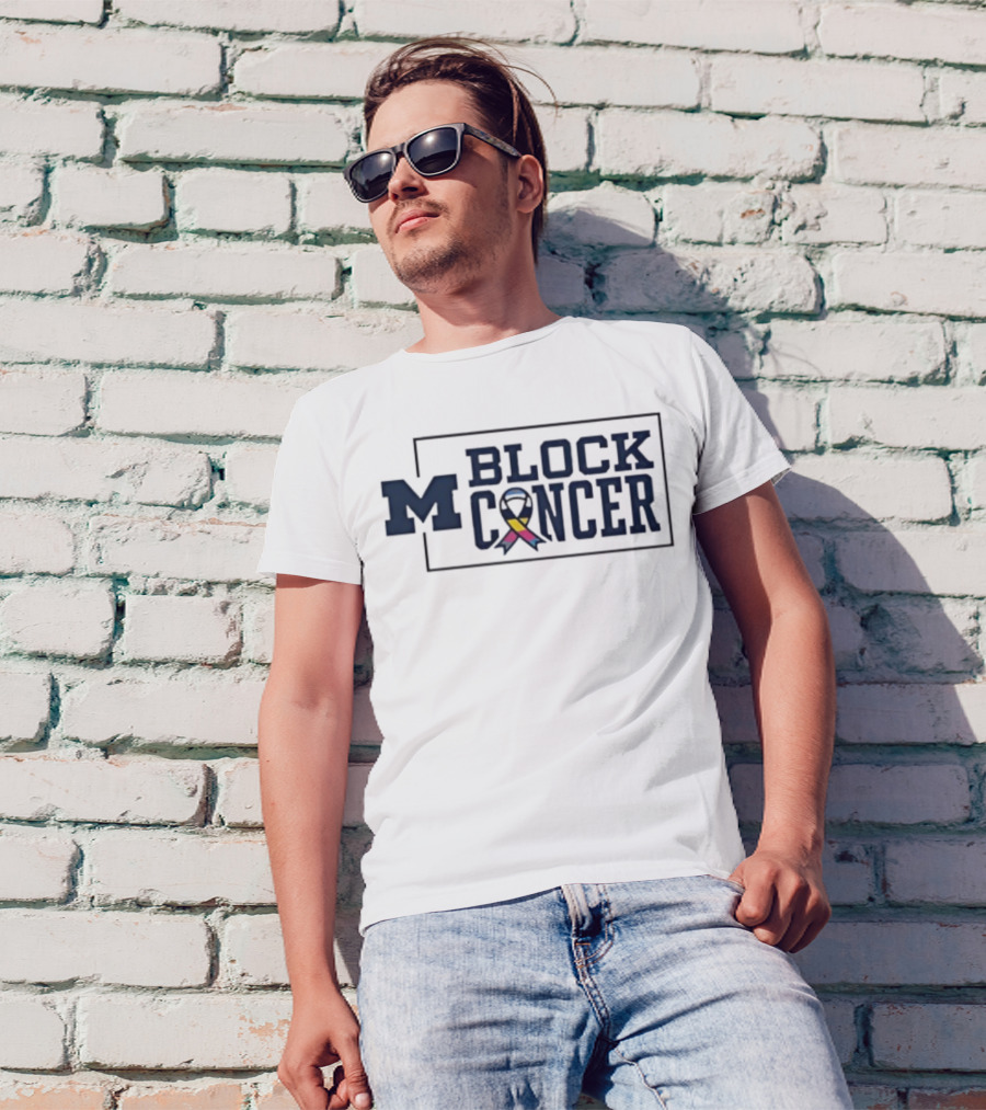 Michigan Block Cancer 2025 Football T-Shirt