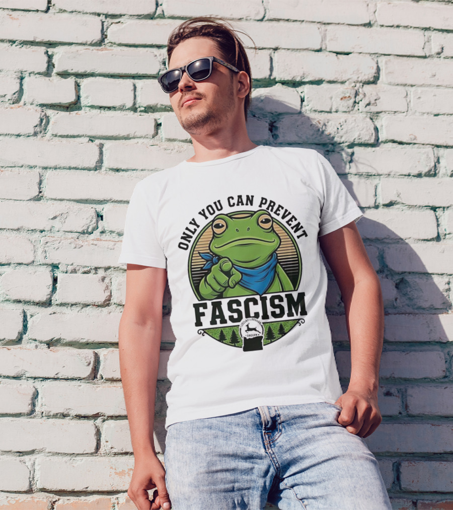 Only You Can Prevent Fascism PortlandFrog Protest Forest Bandana T-Shirt