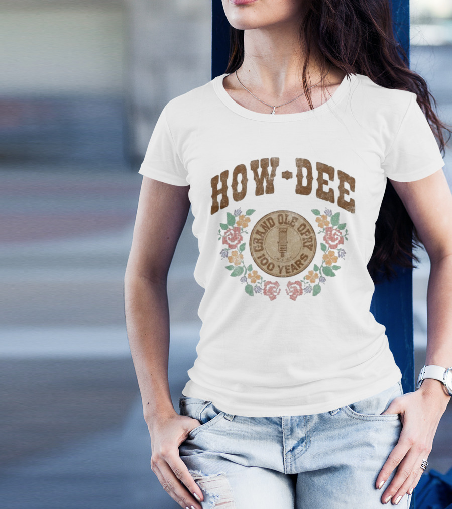 Grand Ole Opry How-Dee 100 Years Floral Wreath T-Shirt
