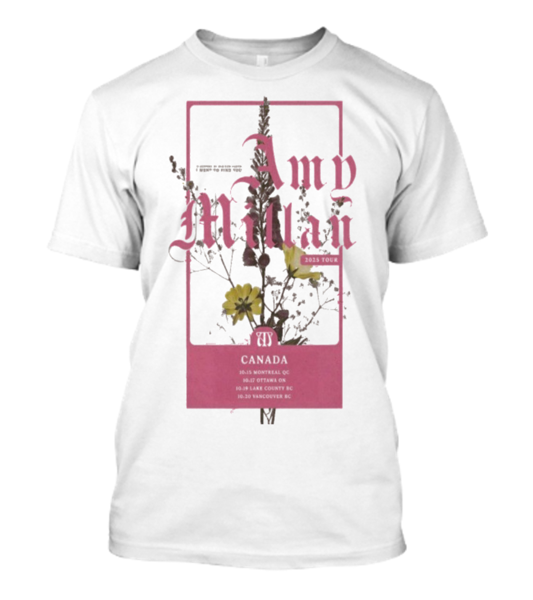Amy Millan Flowers Canada Tour 2025 T-Shirt
