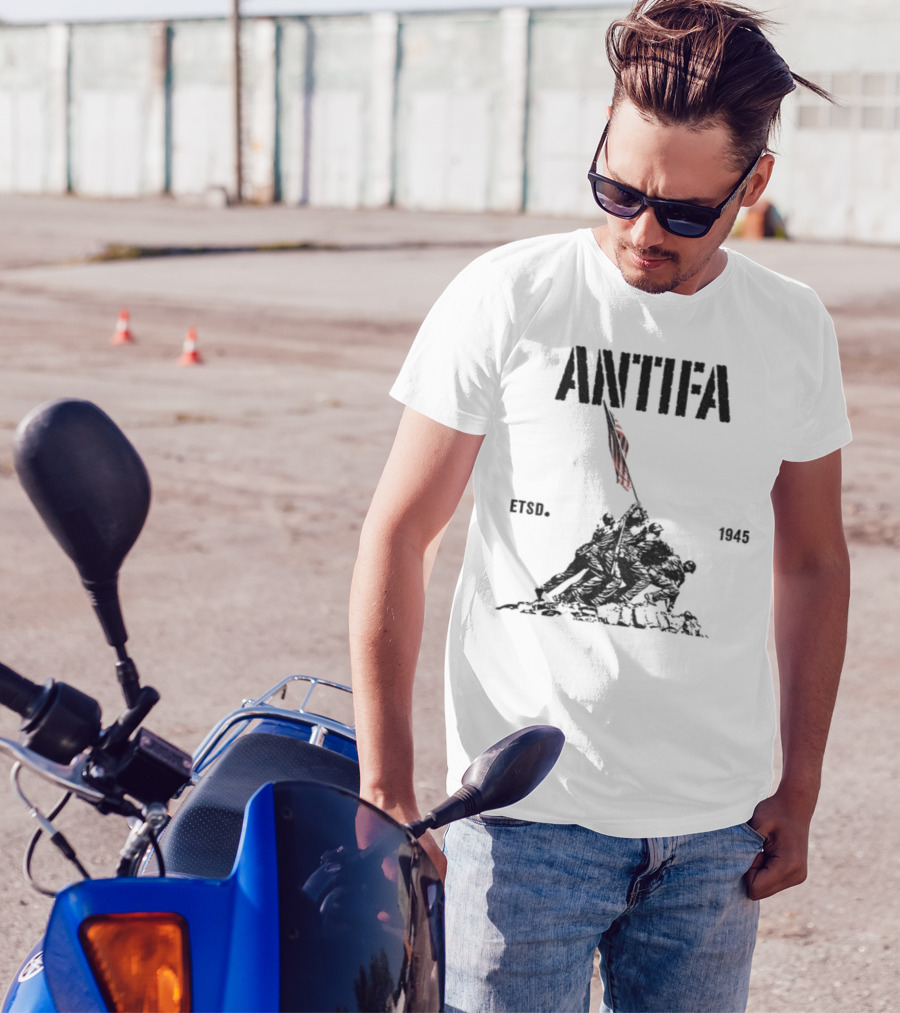 Antifa Estd 1945 Pro Democracy Liberal Protest Red Flag Symbolism T-Shirt