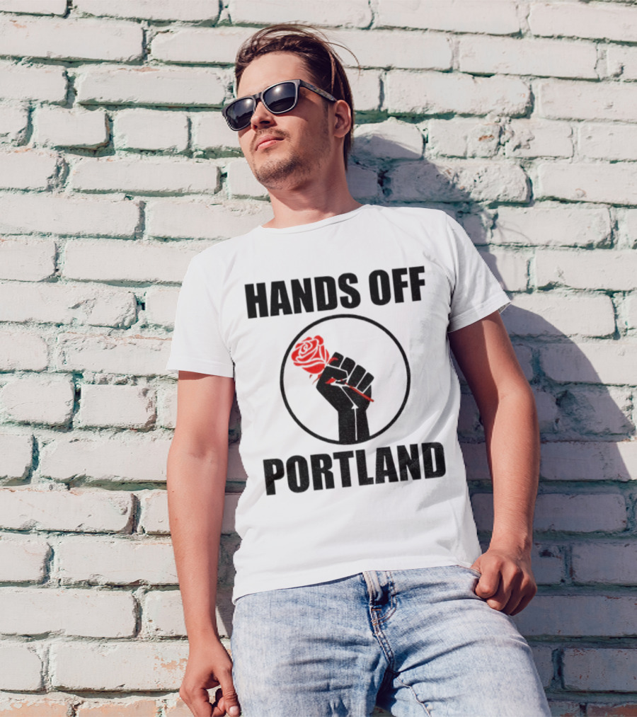 Hands Off Portland Rose Fist Symbol T-Shirt