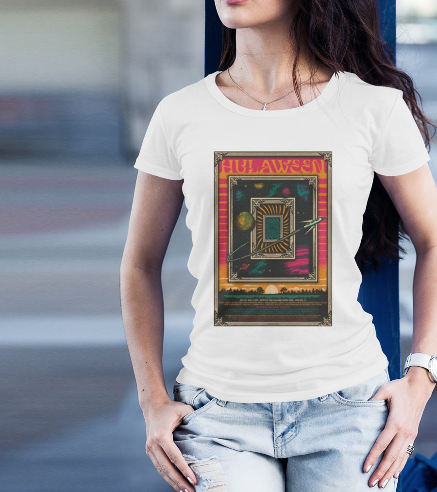 Hulaween 2025 Spirit Of The Suwannee Music Park Live Oak FL Astronaut Outer Space Journey T-Shirt