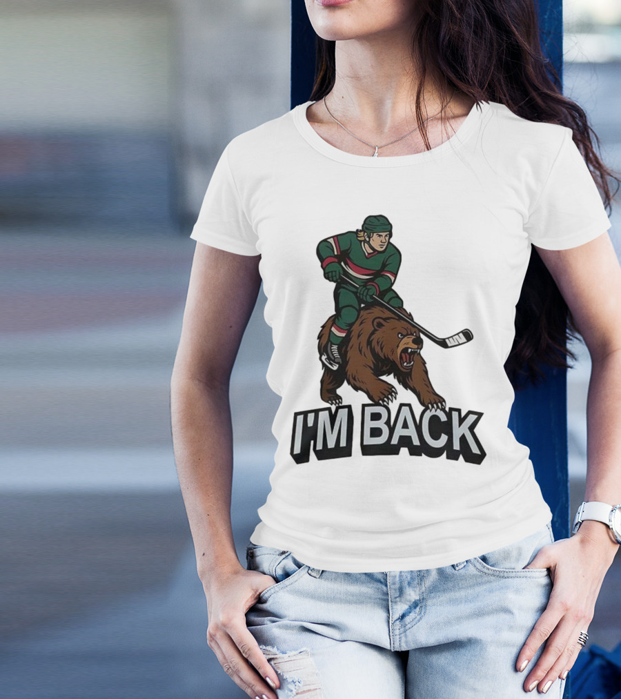 I'm Back Minnesota Wild NHL Bear Hockey Player Graphic T-Shirt