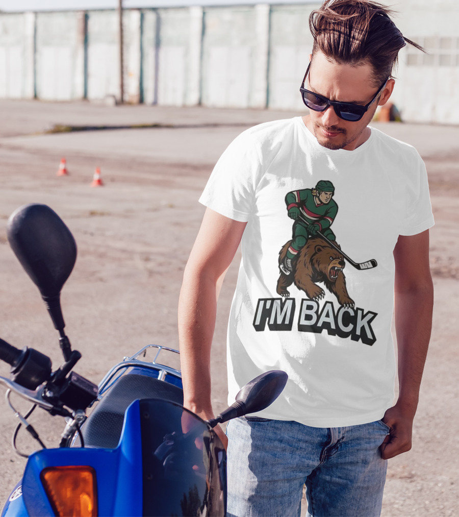 I'm Back Minnesota Wild NHL Bear Hockey Player Graphic T-Shirt