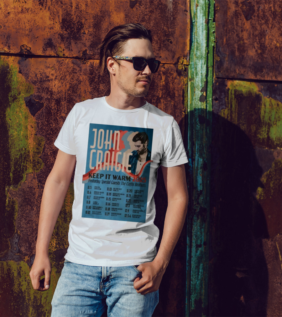 John Craigie Keep It Warm 2025 Tour Featuring The Coffis Brothers Dates And Venues T-Shirt