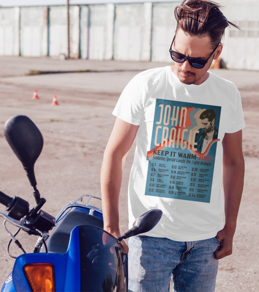 John Craigie Keep It Warm 2025 Tour Featuring The Coffis Brothers Dates And Venues T-Shirt