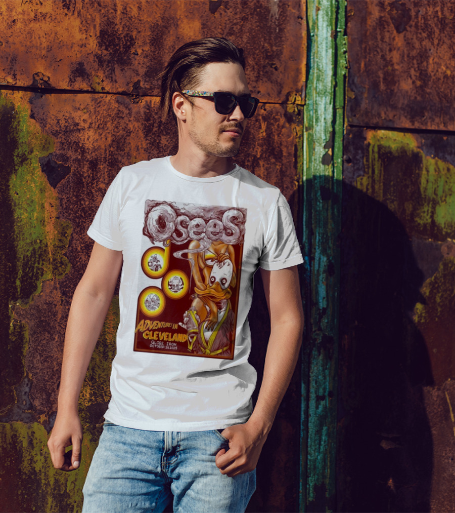 Osees Adventures In Cleveland Globe Iron October 28 2025 T-Shirt