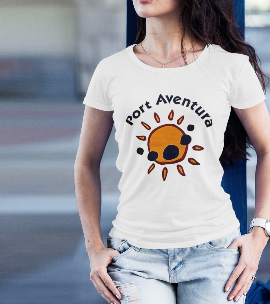 Port Aventura Sunburst Logo Design T-Shirt