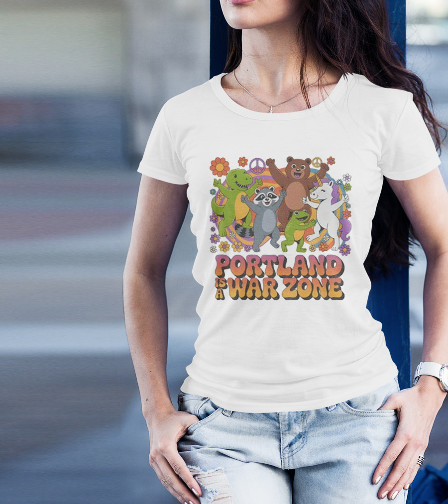 Portland Is A War Zone Peaceful Animal Dance Celebration T-Shirt
