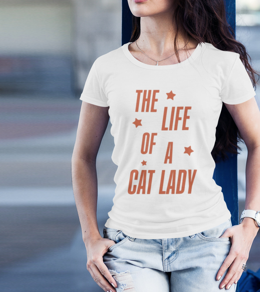 The Life Of A Cat Lady Stars T-Shirt