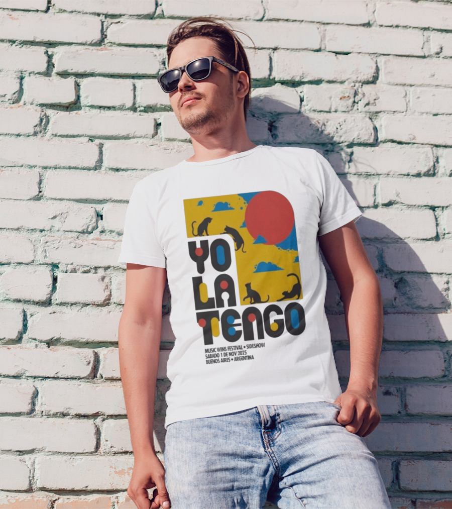 Yo La Tengo Cats And Sun Graphic 11.1.2025 Music Wins Festival Buenos Aires Argentina T-Shirt