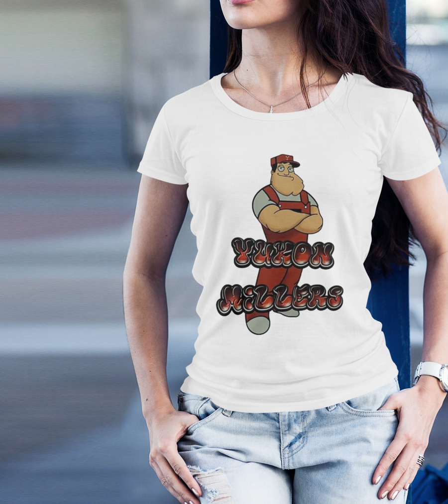 Yukon Millers Overalls Red Cartoon Character T-Shirt