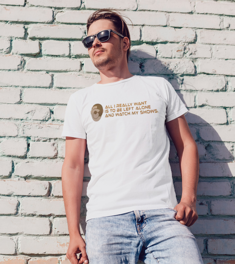 All I Really Want Is To Be Left Alone And My Shows Retro Headphones T-Shirt