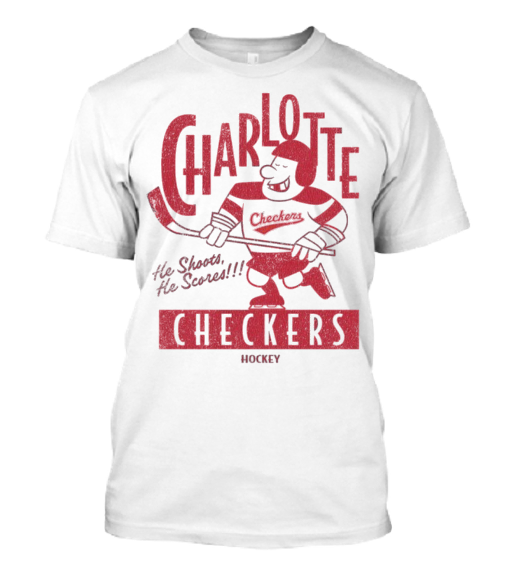 Charlotte Checkers He Shoots He Scores Hockey T-Shirt