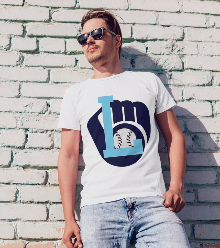 Milwaukee Brewers Baseball Glove L Monogram T-Shirt
