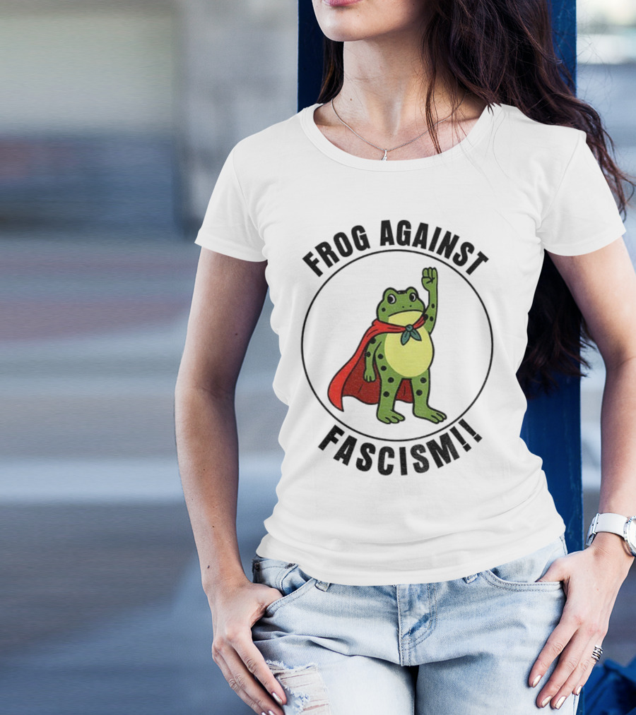 Portland Frog Hero Against Fascism Red Cape Power T-Shirt