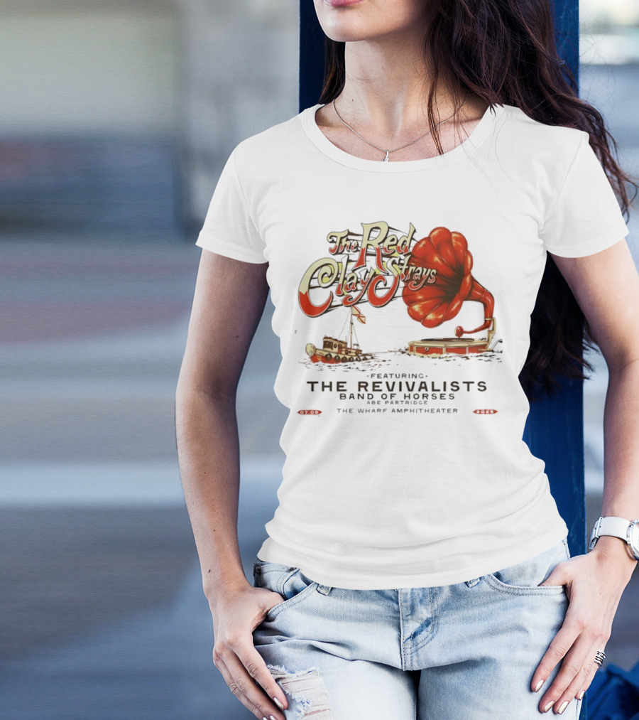 The Red Clay Strays Tour 2025 Featuring The Revivalists Band Of Horses The Wharf Amphitheater T-Shirt