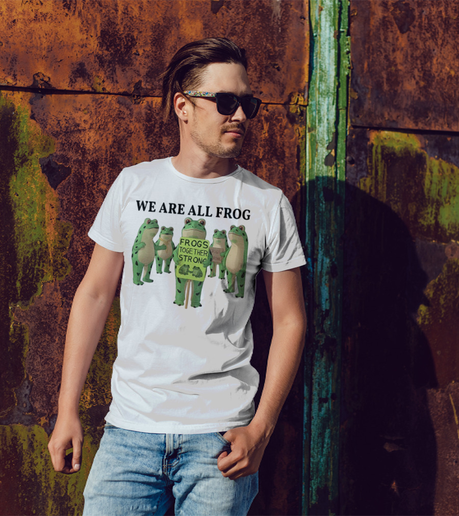 We Are All Frog Frogs Together Strong Abolish ICE Anti Fascism Peaceful Protest T-Shirt