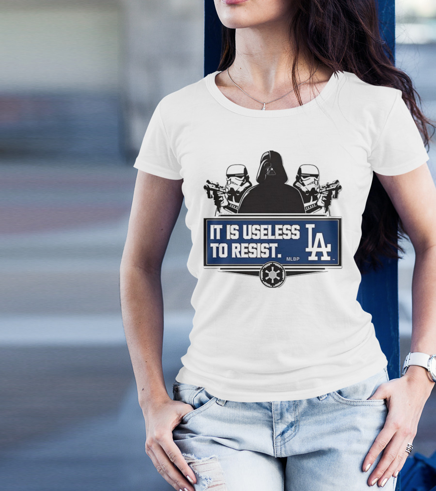 Darth Vader Stormtrooper Los Angeles Dodgers MLBP It Is Useless To Resist T-Shirt