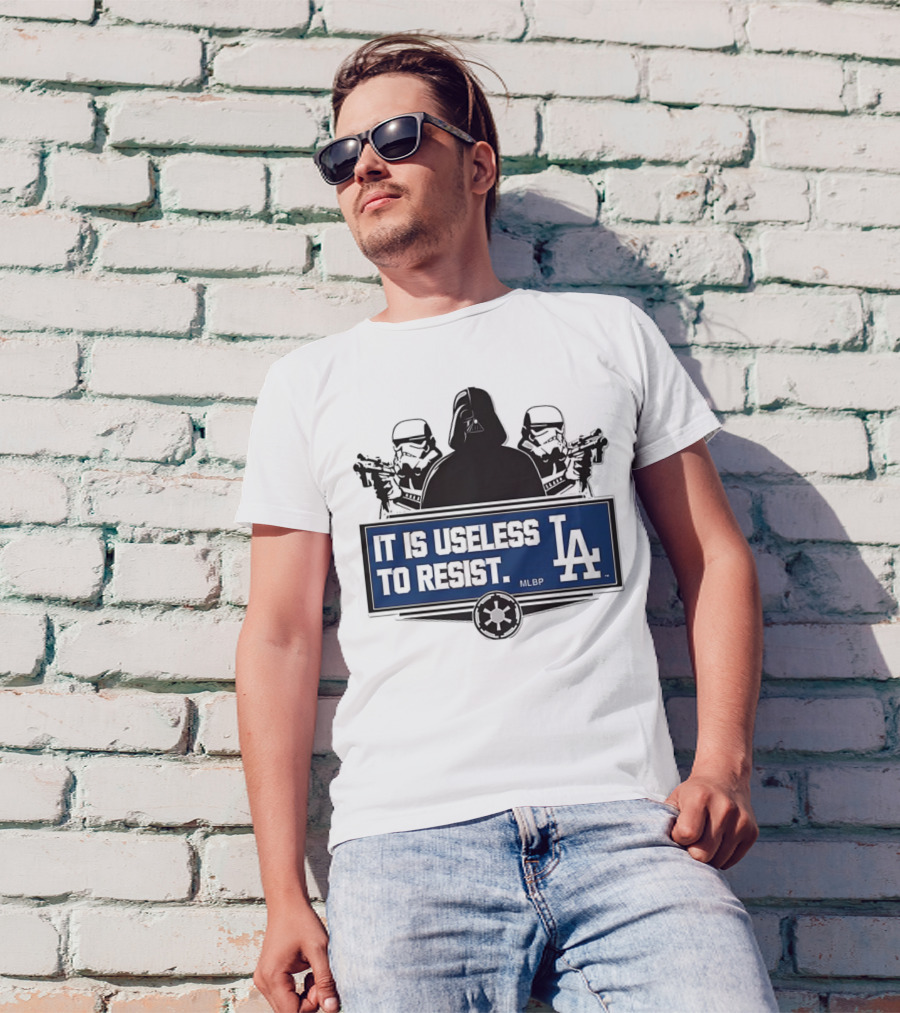 Darth Vader Stormtrooper Los Angeles Dodgers MLBP It Is Useless To Resist T-Shirt
