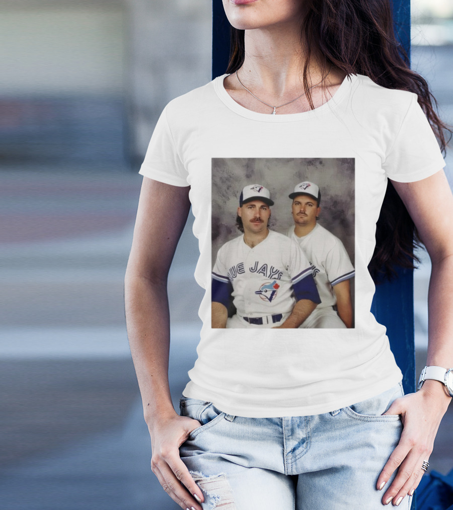 Retro Toronto Blue Jays Baseball Pitchers Dave Stieb David Wells Vintage Team Uniforms T-Shirt