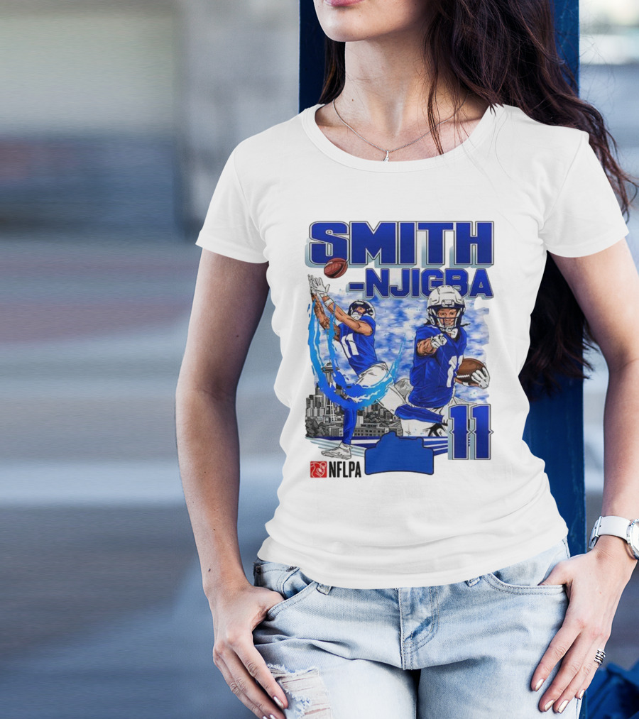 Seattle Seahawks Jaxon Smith-Njigba Skyline NFLPA 11 T-Shirt