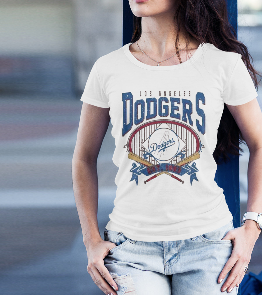 Los Angeles Dodgers Est 1883 Vintage MLB Baseball Dodgers Retro Style T-Shirt