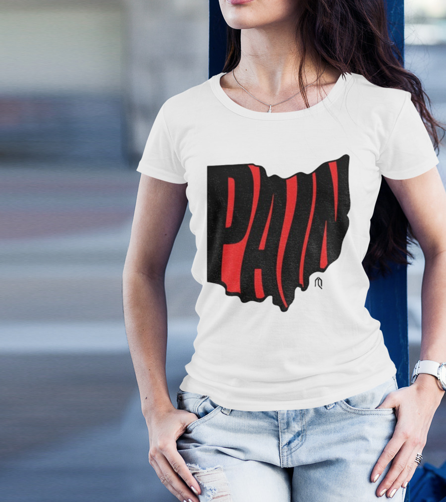 Ohio State Buckeyes Football Pain Map Design T-Shirt