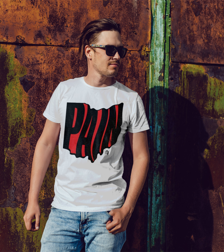 Ohio State Buckeyes Football Pain Map Design T-Shirt