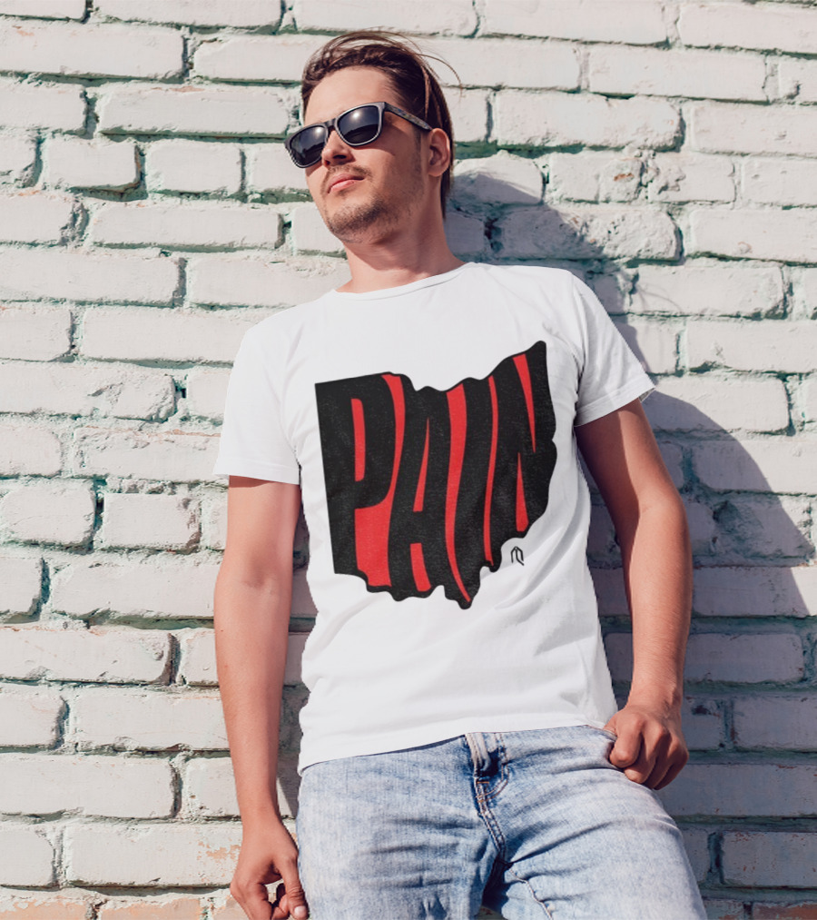 Ohio State Buckeyes Football Pain Map Design T-Shirt