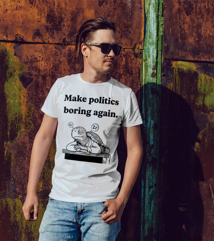 Turtles Mitch McConnell Make Politics Boring Again Satirical Meme T-Shirt