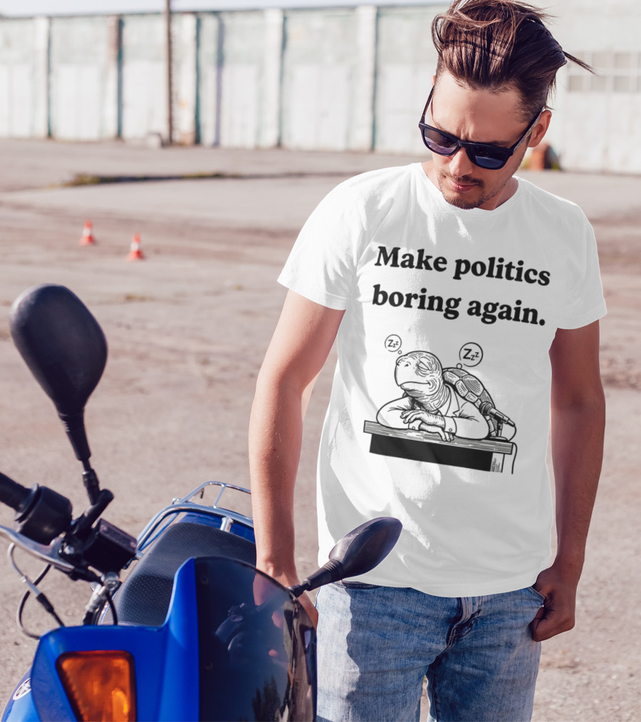 Turtles Mitch McConnell Make Politics Boring Again Satirical Meme T-Shirt