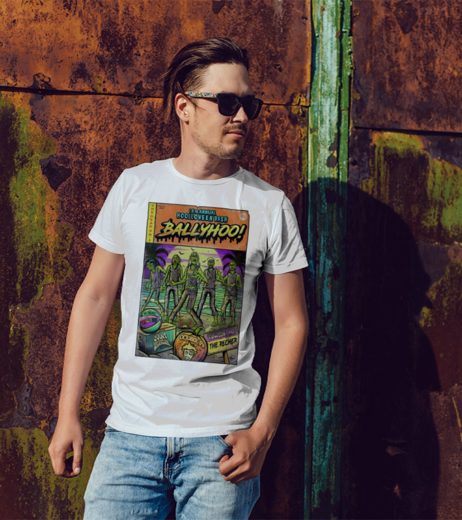 18th Annual Hoolloween Bash Ballyhoo October 17 2025 The Recher Towson MD Palm Trees Zombies T-Shirt