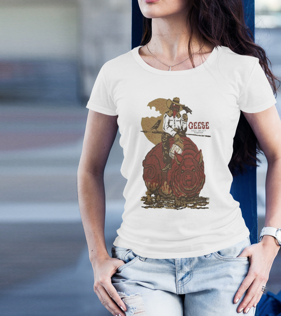 Geese World Live Show 2025-2026 Tour Cowboy Western Pig-Rider Vintage Style T-Shirt